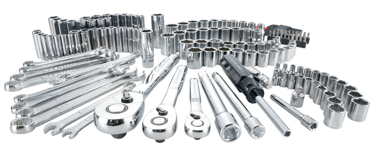 Craftsman 1/4, 3/8 And 1/2 In. Drive Metric And Sae 6 Point Auto Mechanic'S Tool Set 159 Pc