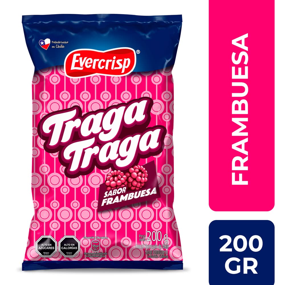 Evercrisp · Traga traga snack - Frambuesa (200 g)