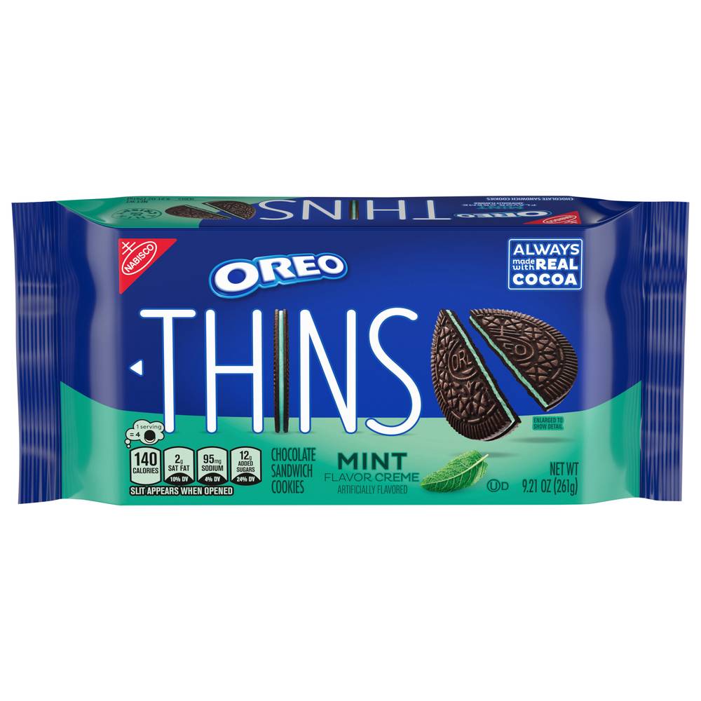 Oreo Nabisco Chocolate Sandwich Cookies, Mint (9.21 oz)