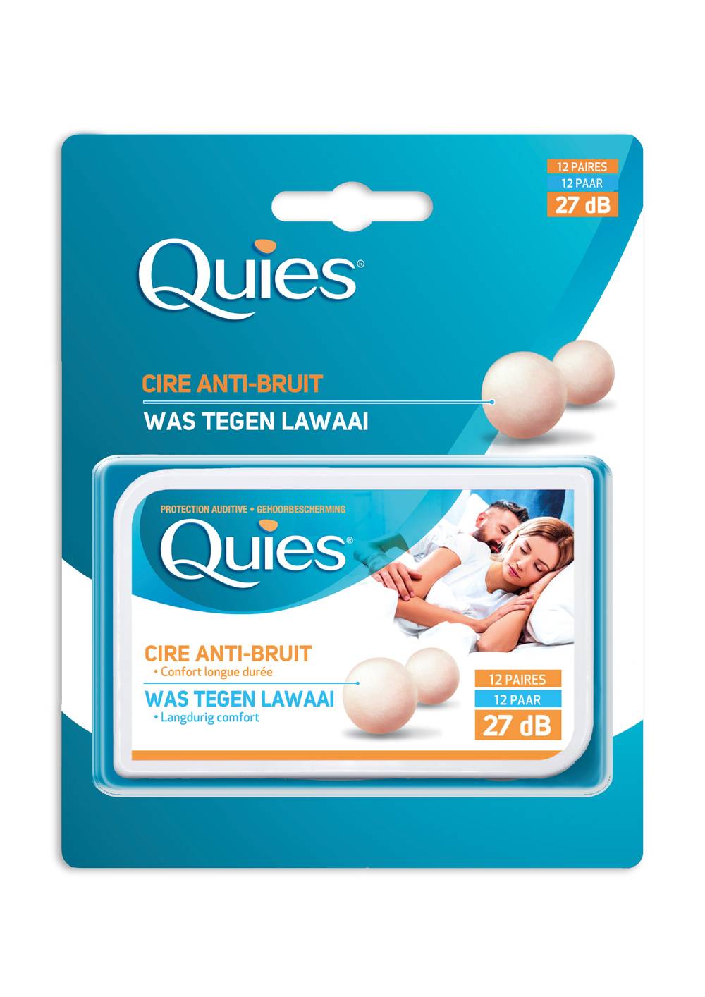 Quies - Protection auditive boules en cire anti-bruit (31,5g)