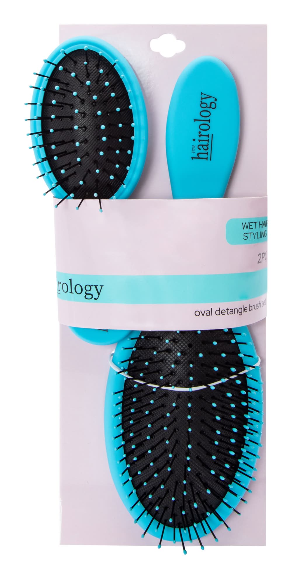 Oval Detangle Brush Set 2-Piece Blue
