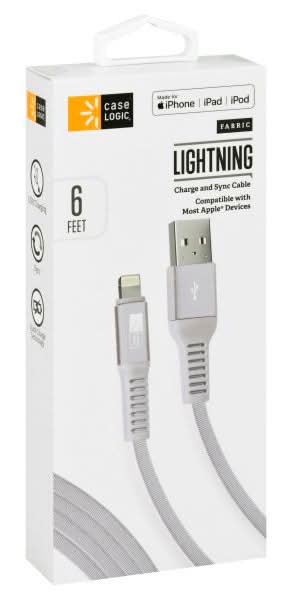 Case Logic Charge and Sync Cable, Lightning, Fabric, 6 Feet
