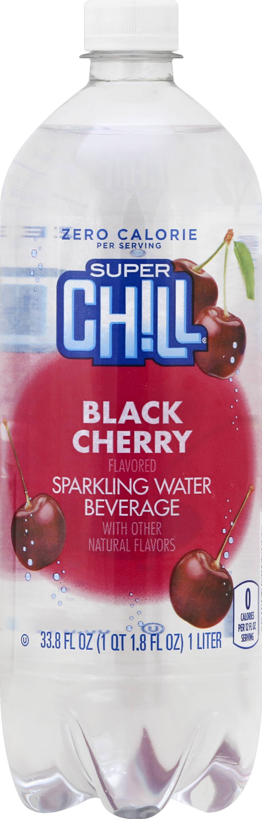 Super Chill Black Cherry Flavored Sparkling Water Beverage (33.8 fl oz)