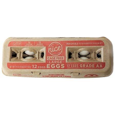 Nice! Grade Aa Cage Free Eggs Large (12 ct)