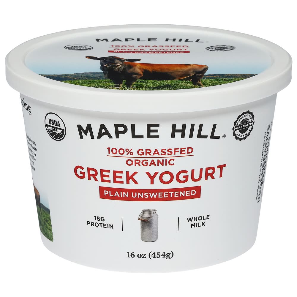 Maple Hill Organic Unsweetened Plain Greek Yogurt (16 oz)
