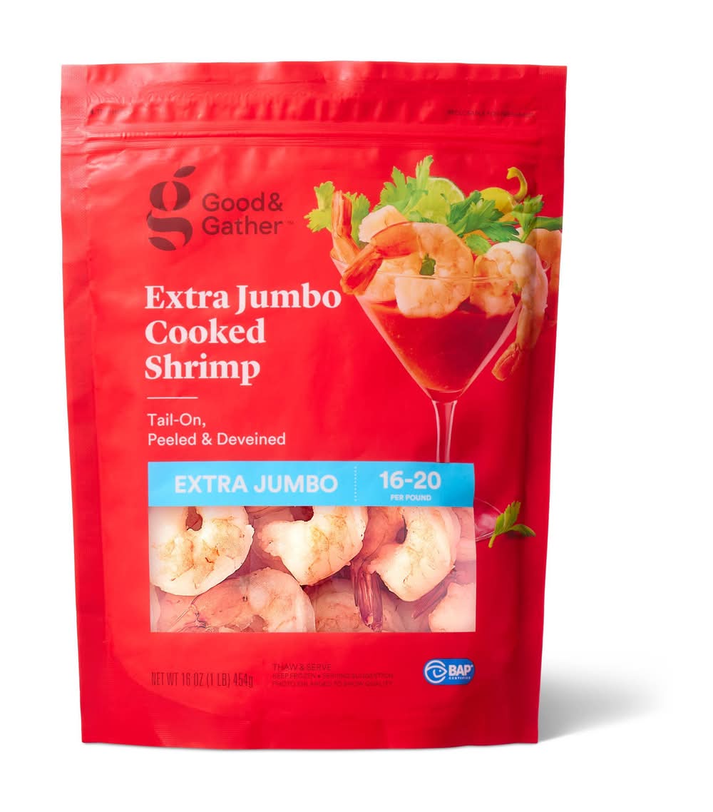 Good & Gather Extra Jumbo Cooked Shrimp (16 oz, 20 ct)