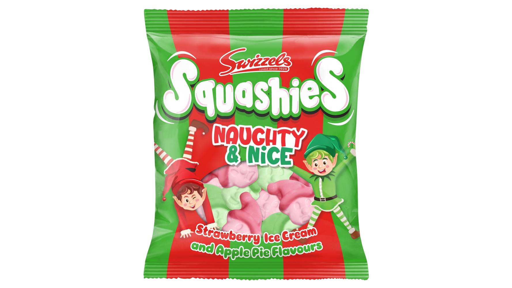 Swizzels Strawberry Ice Cream-Apple Pie, Limited Edition Naughty & Nice Squashies (120g)