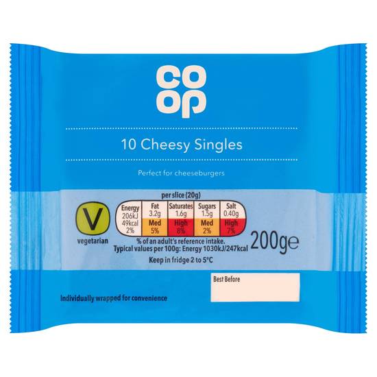 COOP 10 Singles Cheese Slices (200 G)