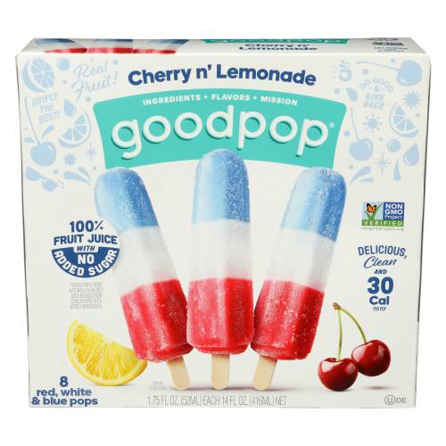 Goodpop Cherry + Lemonade Frozen Pops 8 Pack