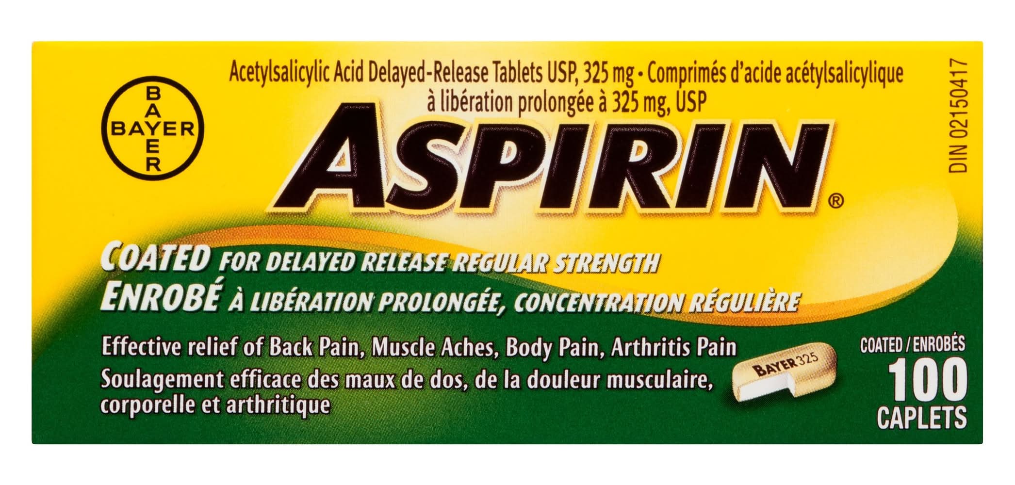 Aspirin Acetylsalicylic Acid Delayed Release Tablets 325 mg (100 ct)