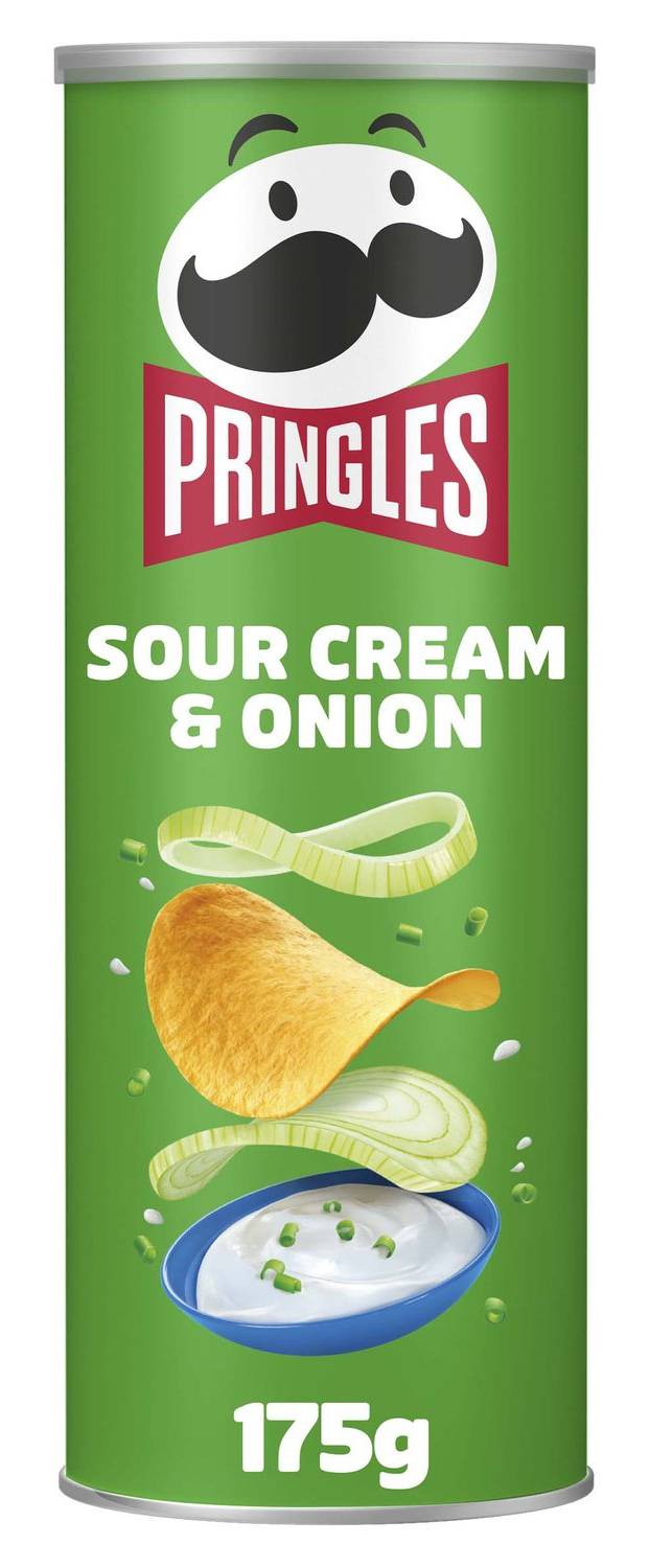Chips tuiles crème et oignon PRINGLES -  la boîte de 175g