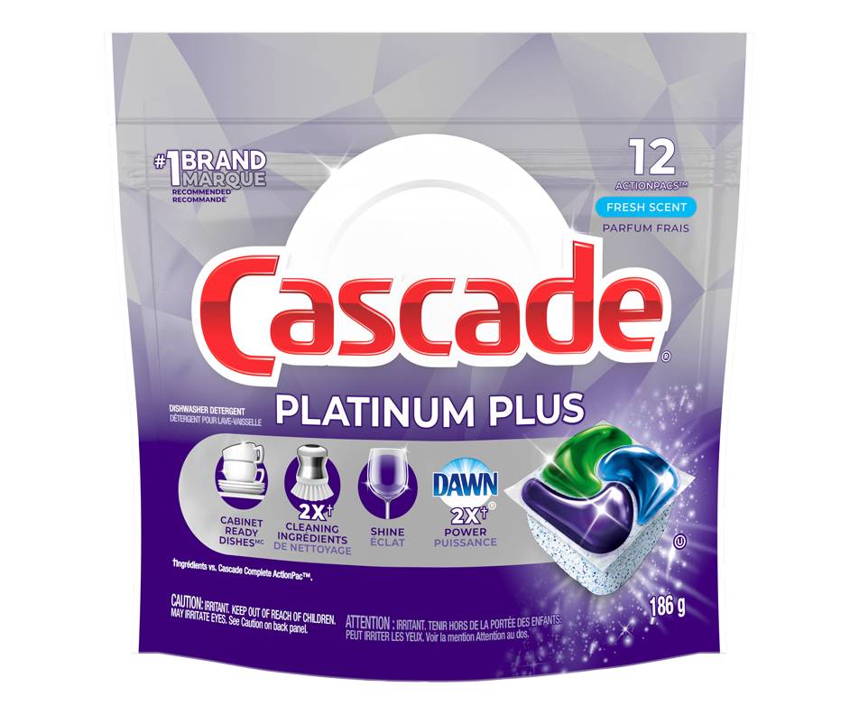 Cascade platinum plus détergent pour lave-vaisselle (12 unités) (frais)