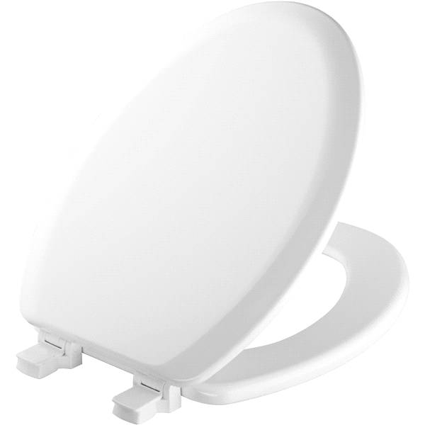 Mayfair Elongated Molded Wood Toilet Seat, White (1 ct)