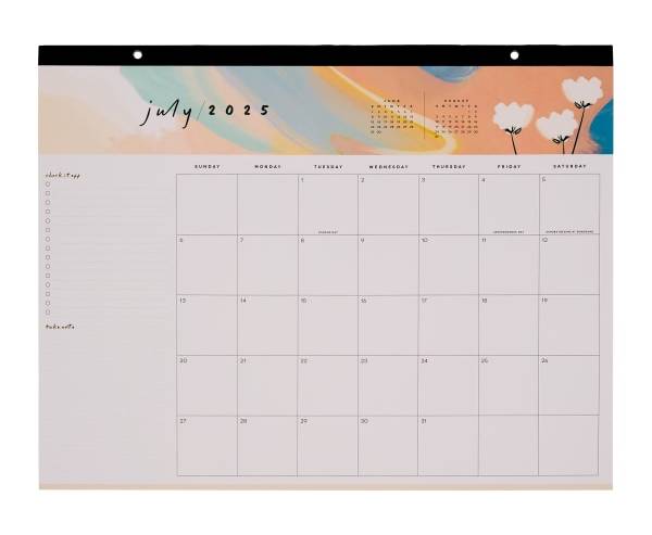 The Happy Planner 2025-2026 Monthly Desk Calendar, 22x17 in, Assorted