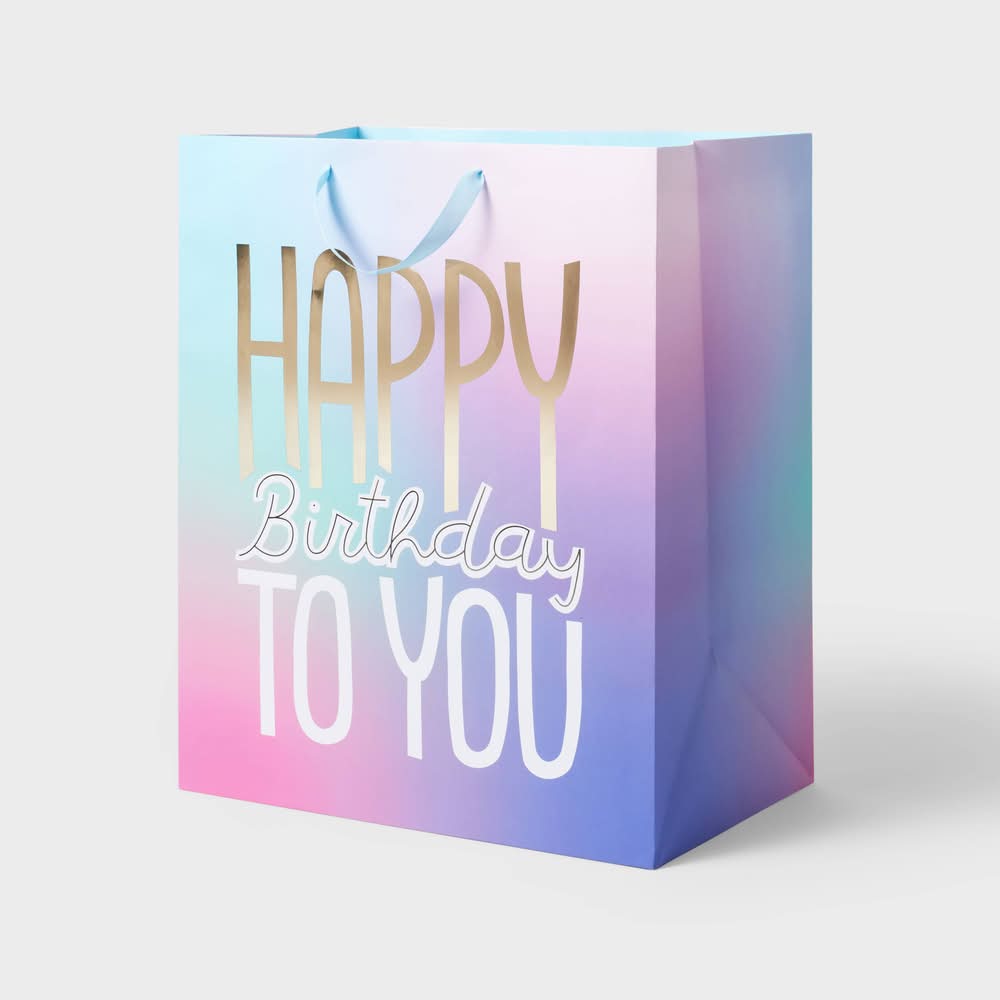 Spritz Happy Birthday Ombre Gift Bag, Jumbo