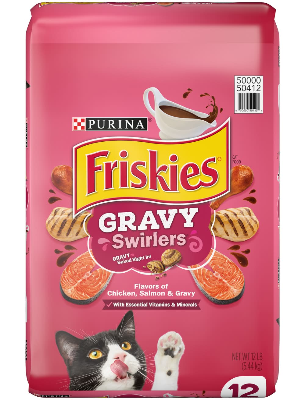 Purina Friskies Cat Food Gravy Swirlers, Chicken-Salmon (12 lbs)