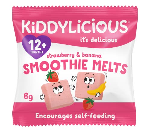 Kiddylicious Strawberry & Banana, Smoothie Melts 12+ Months (6g)