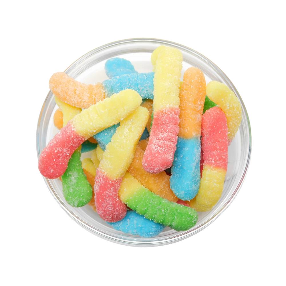 Gummi Worms Mini Sour Neon Lb