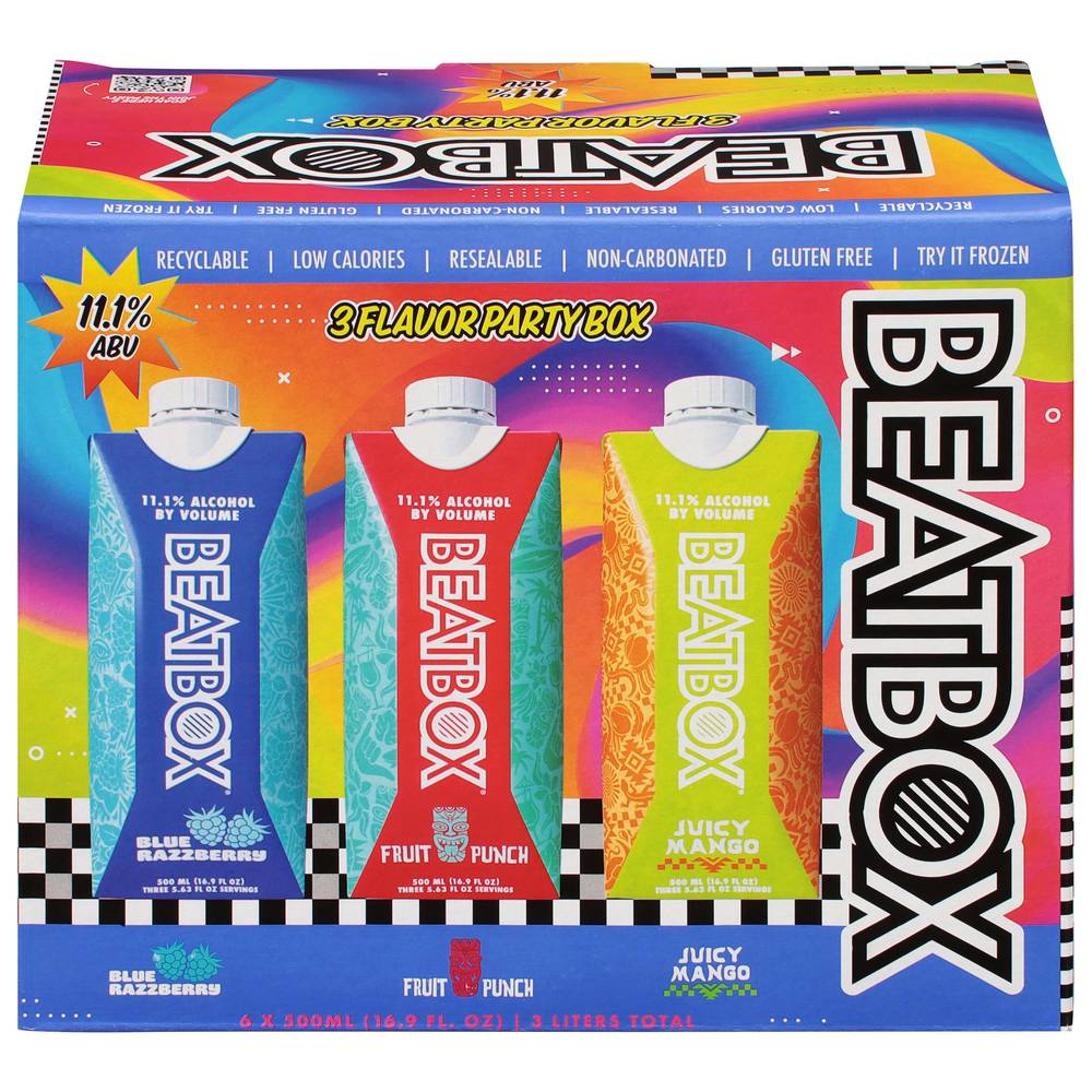 Beatbox Beer Variety pack (6 pack, 16.83 fl oz) (blue razzberry-fruit punch-juicy mango)