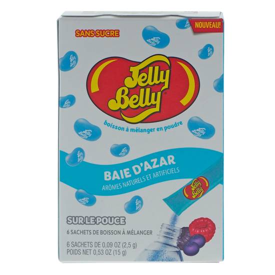 JELLY BELLY Berry Blue Powdered Drink, 6Pc (6ct/15.6g)