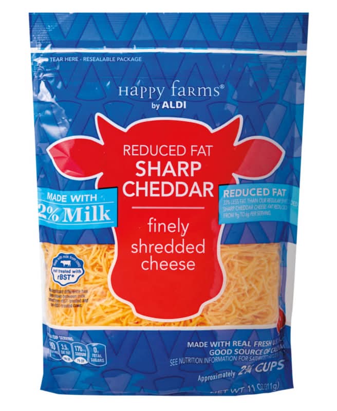Happy Farms Shredded 2% Milk Reduced Fat Sharp Cheddar Cheese (11 oz)