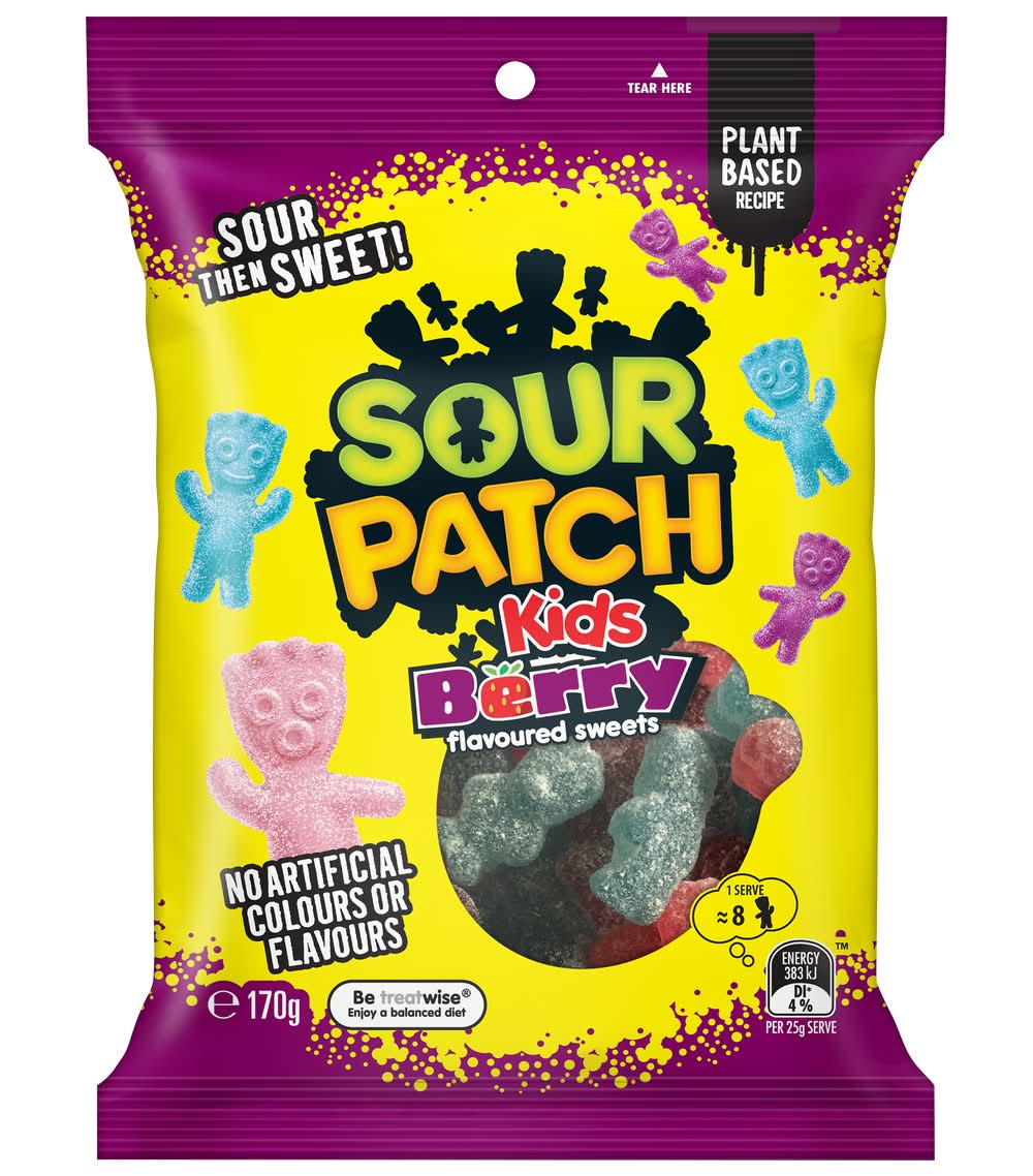 Sour Patch Kids Berry Sweets Lollies, Assorted (170g)