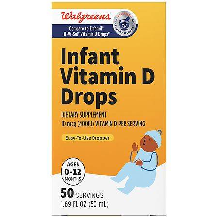 Walgreens Infant 10 Mcg Vitamin D Drops Ages 0 To 12 Months (50 ml)