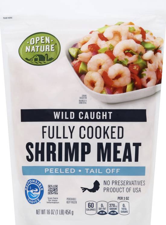 Open Nature Peeled Tail Off Fully Cooked Shrimp Meat (16 oz)