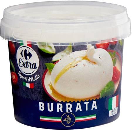 Fromage Burrata CARREFOUR EXTRA - le pot de 200g net égoutté