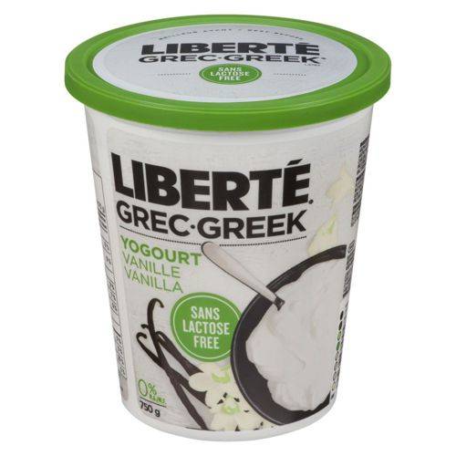 Liberté yogourt grec à la vanille sans lactose 0 % (750 g) - greek yogurt, vanilla 0% lactose free (750 g)