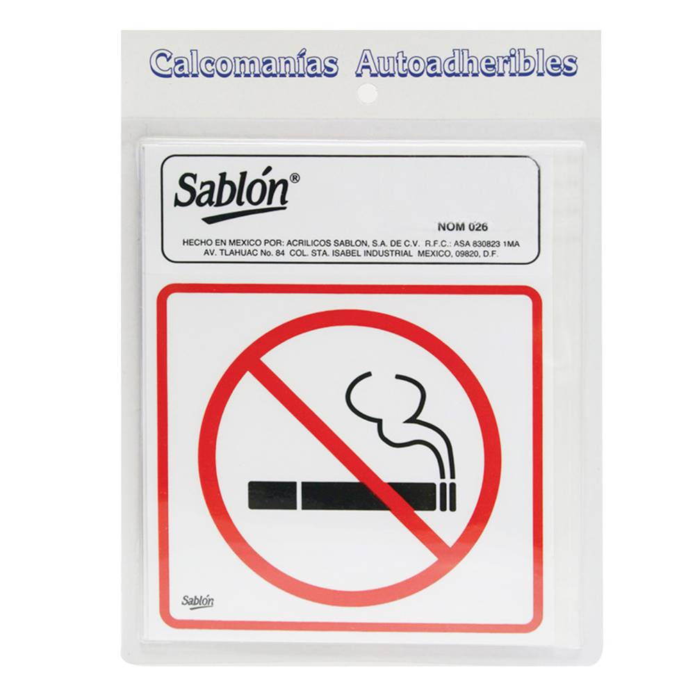 Sablon calcomania no fumar (3 piezas)