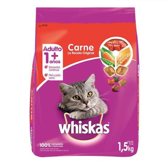 Whiskas alimento para gato carne original (1.5 kg)