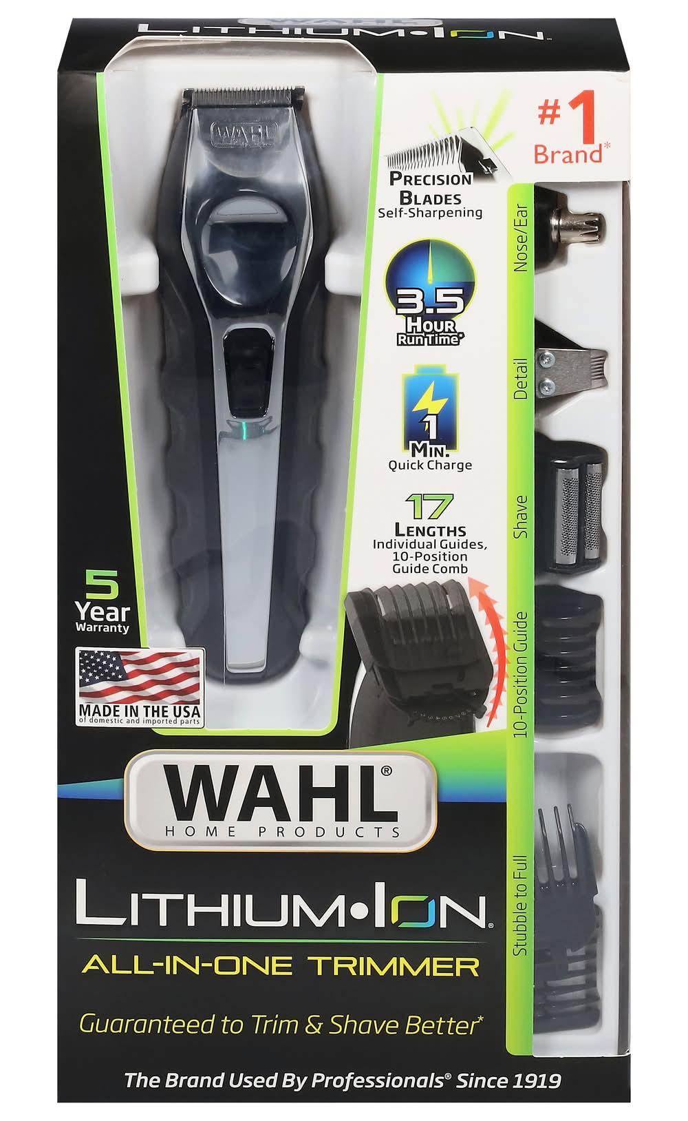 Wahl Lithium Ion All in One Trimmer, Black/ Silver