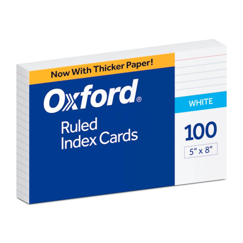 Oxford tarjeta 5x8 rayada pqte c/100