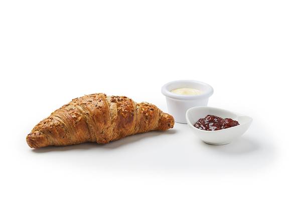 Croissant con mermelada de frambuesa