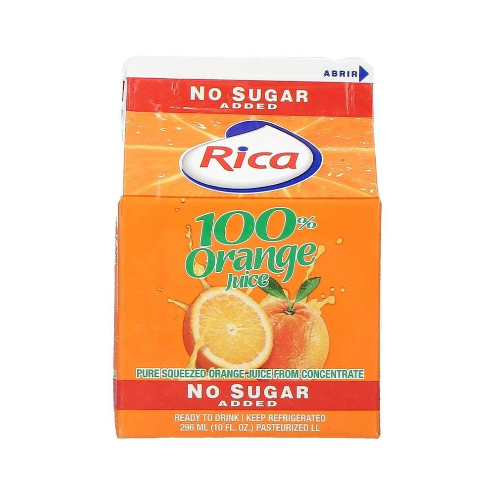 Jugo De Naranja 100% Rica Sin Azúcar 296ml