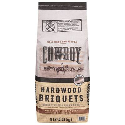 Cowboy 4 X 8 Lb Hardwood Briquet Bl - 8 Lb