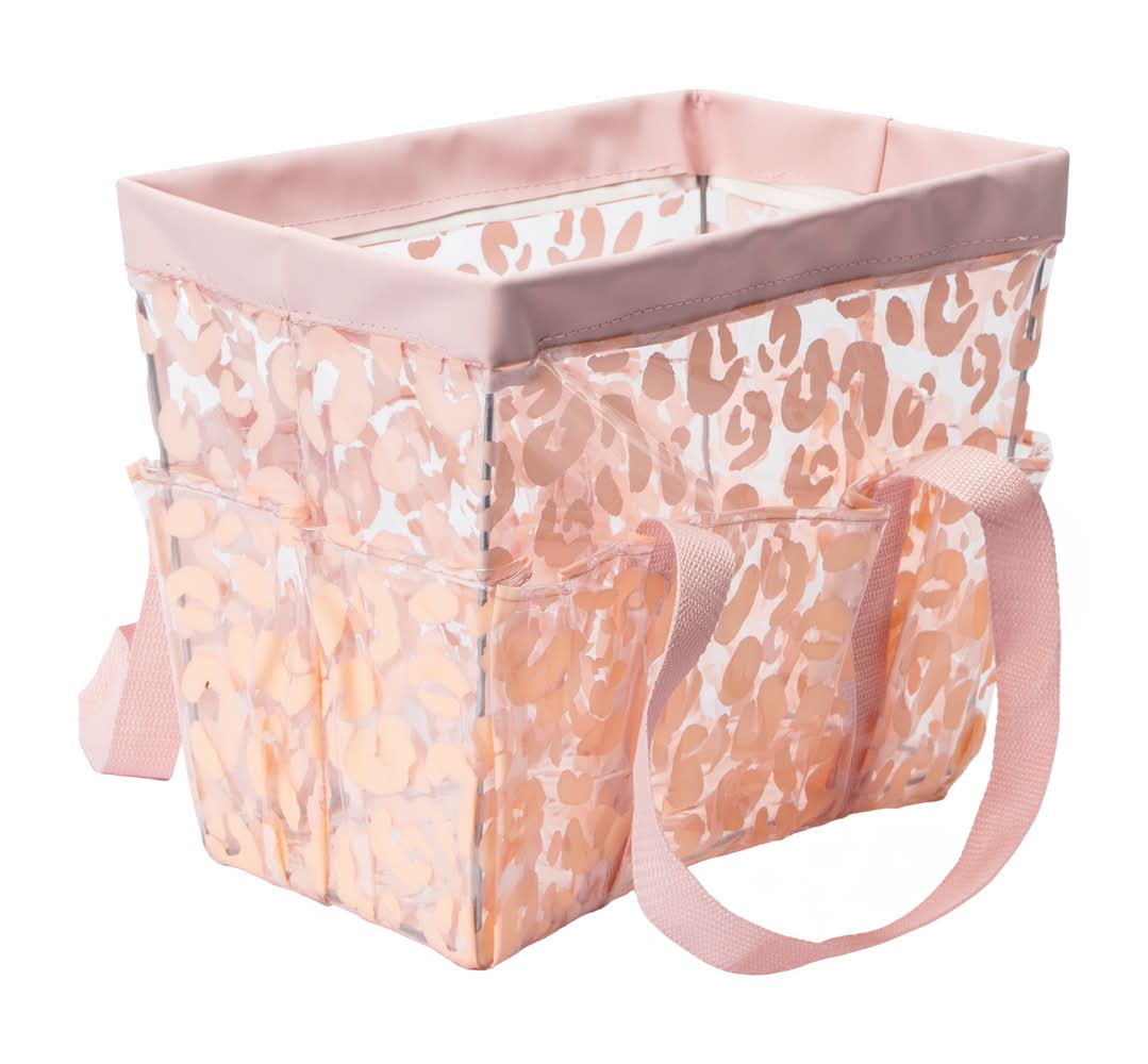 Clear Printed Caddy Pink Cheetah