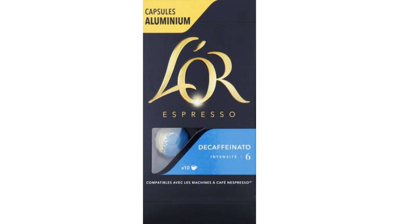 L'Or Espresso Capsules de café espresso L Or, decafeiné, Intensité 6 La boîte de 10, 52g