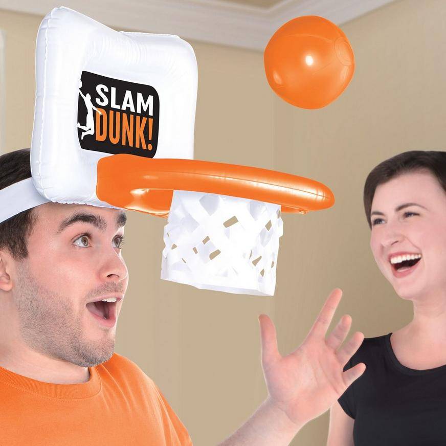 Party City Inflatable Basketball Hoop Game Hat