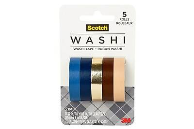 Scotch Washi Tape, 0.39 x 5.46 yds., Earth Design, 5 Rolls/Pack (C1017-5-P6)