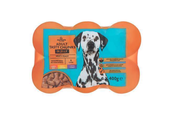 Morrisons Dog Food Meat Chunks in Jelly 400g 6pk