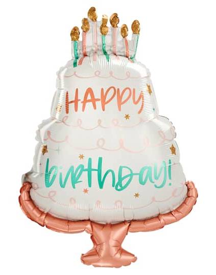 Inflated Birthday Cake Shape Helium Balloon
