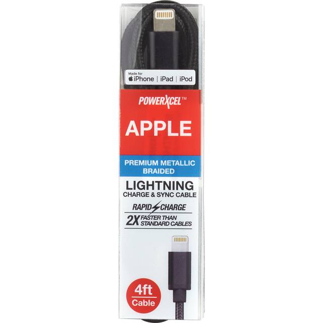 PowerXcel Lightening Apple Charge&Sync Cable, 4ft