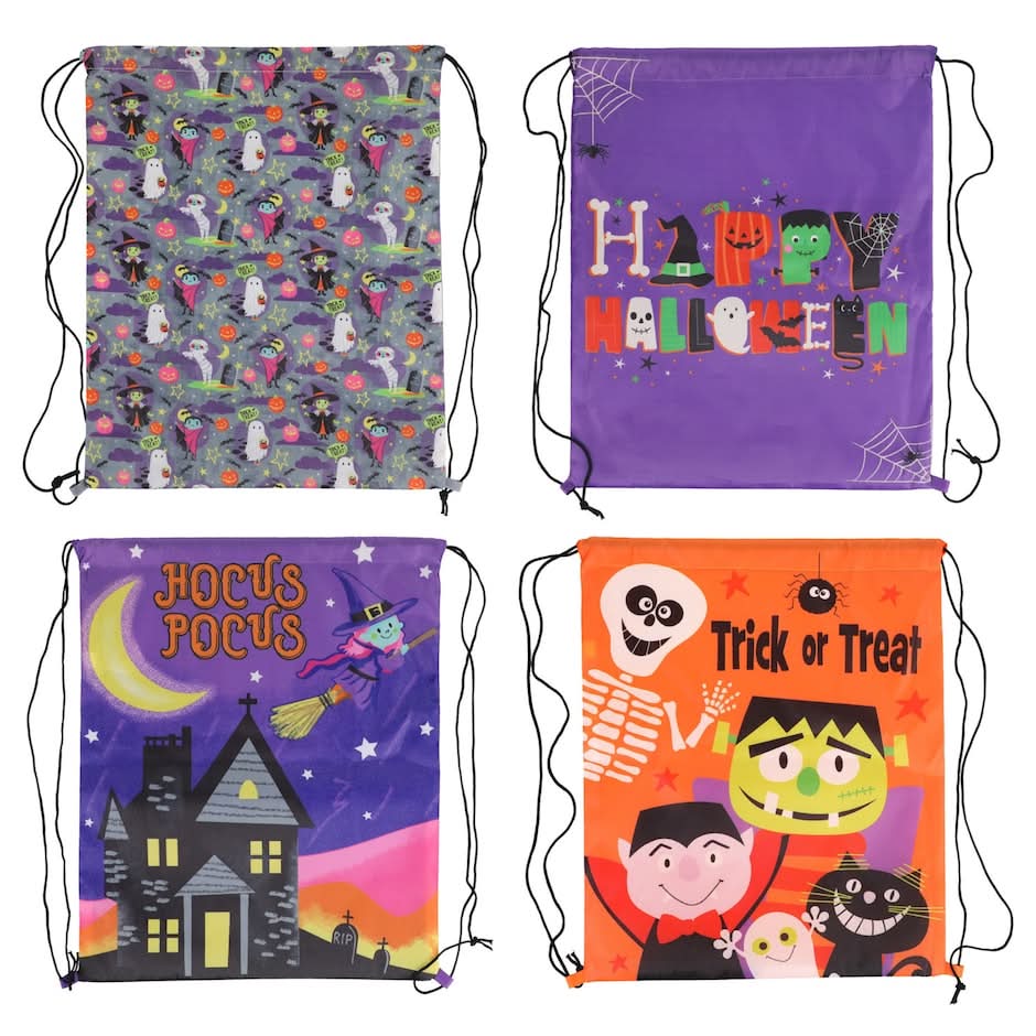 Dollar Tree Halloween Print Drawstring Bags (4 ct)