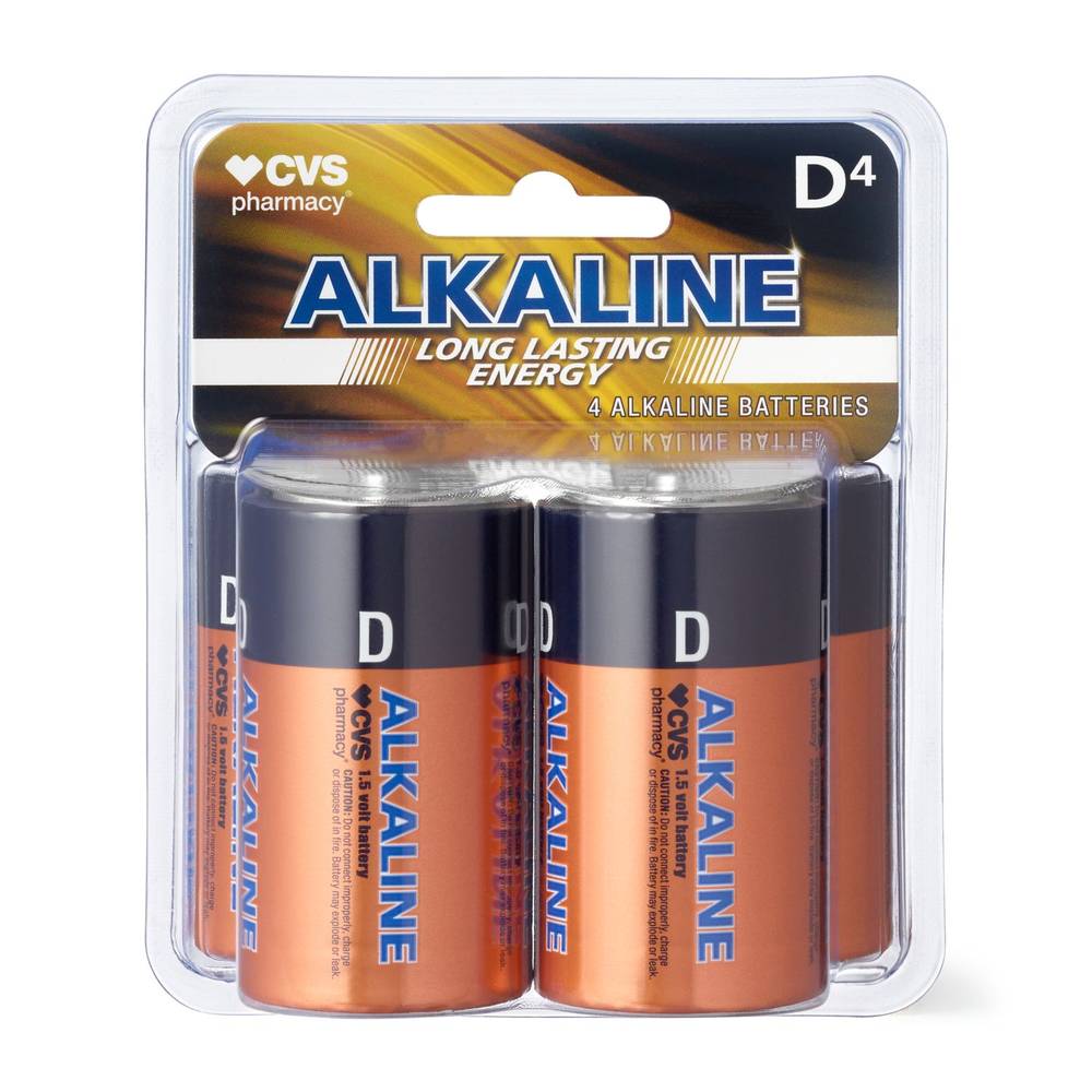 Cvs Alkaline Batteries D, 4Ct