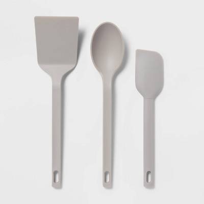 Room Essentials Nylon Kitchen Utensil Set Turner Spoon Spatula, Gray (3 ct)