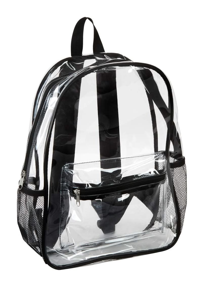 Backpack With Black Straps, Clear