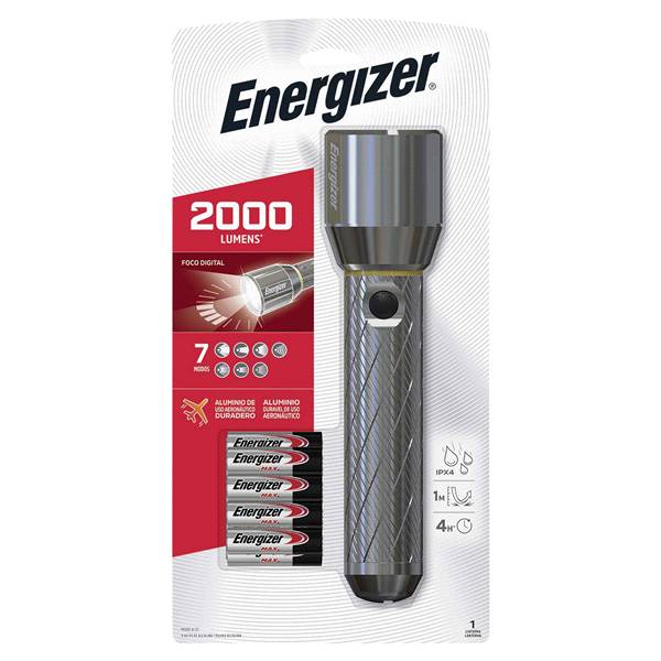 Energizer Vision Hd Ultra Led Flashlight, 2000 Lumens, Ipx4 Water Resistant