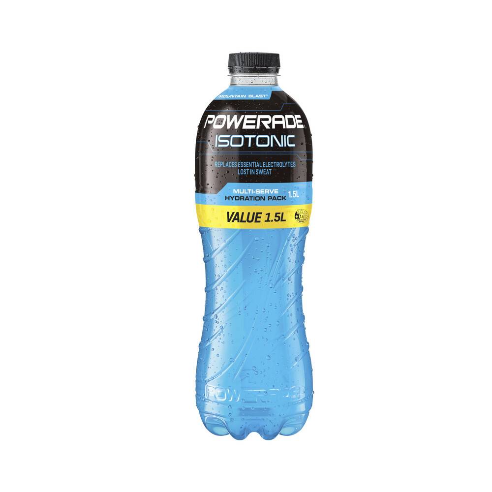 Powerade Isotonic Mountain Blast Sports Drink Flat Cap 1.5 Litre
